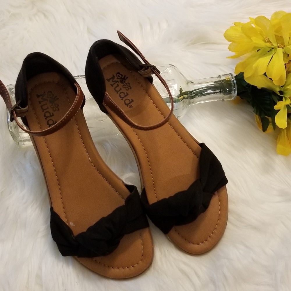 Mudd ❤Ankle Strap Black Knot Sandal Girls 4  Wom 6